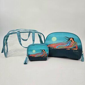 Oscardo Mother Earth Cosmetic Bags 3 Piece Set First Nations Artist Maxine Noel